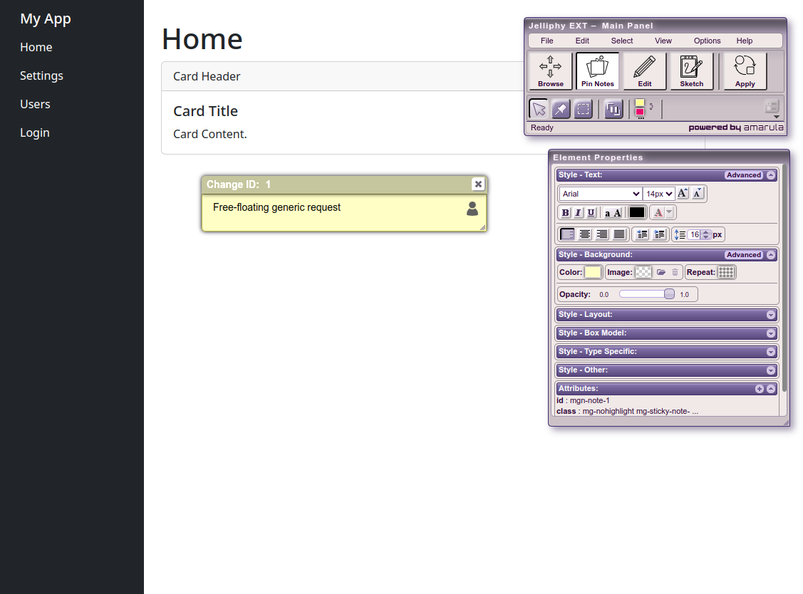 Free-floating pin notes